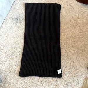 New J.Crew scarf black acrylic cowl neck snood woven 16”x31”